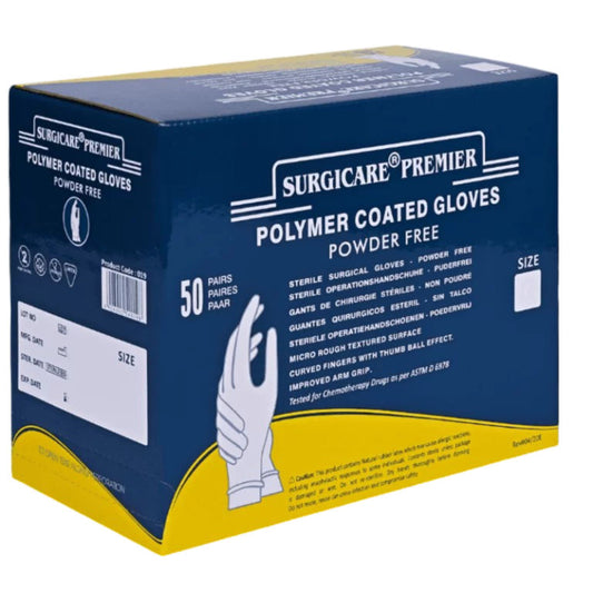 Surgicare Premier Polymer-Coated Powder-Free Surgical Gloves - 7.5 Pack of 50 Pairs