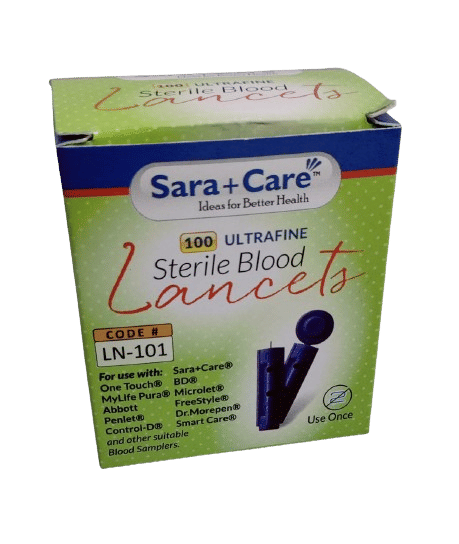 6 x  Sara Care Ultrafine Sterile Blood Lancet - Pack of 100 Pieces (LN-101)