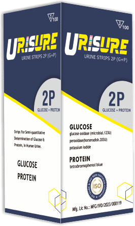 5 x  Urisure Urine Strip Glucose + Protein - 2 Para Pack of 100 Strips