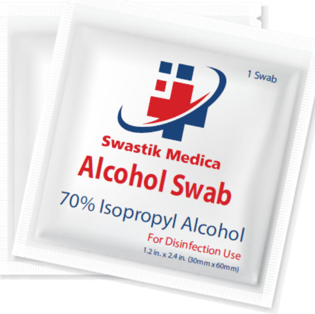10 x  Swastik Medica Alcohol Swab - Pack of 100