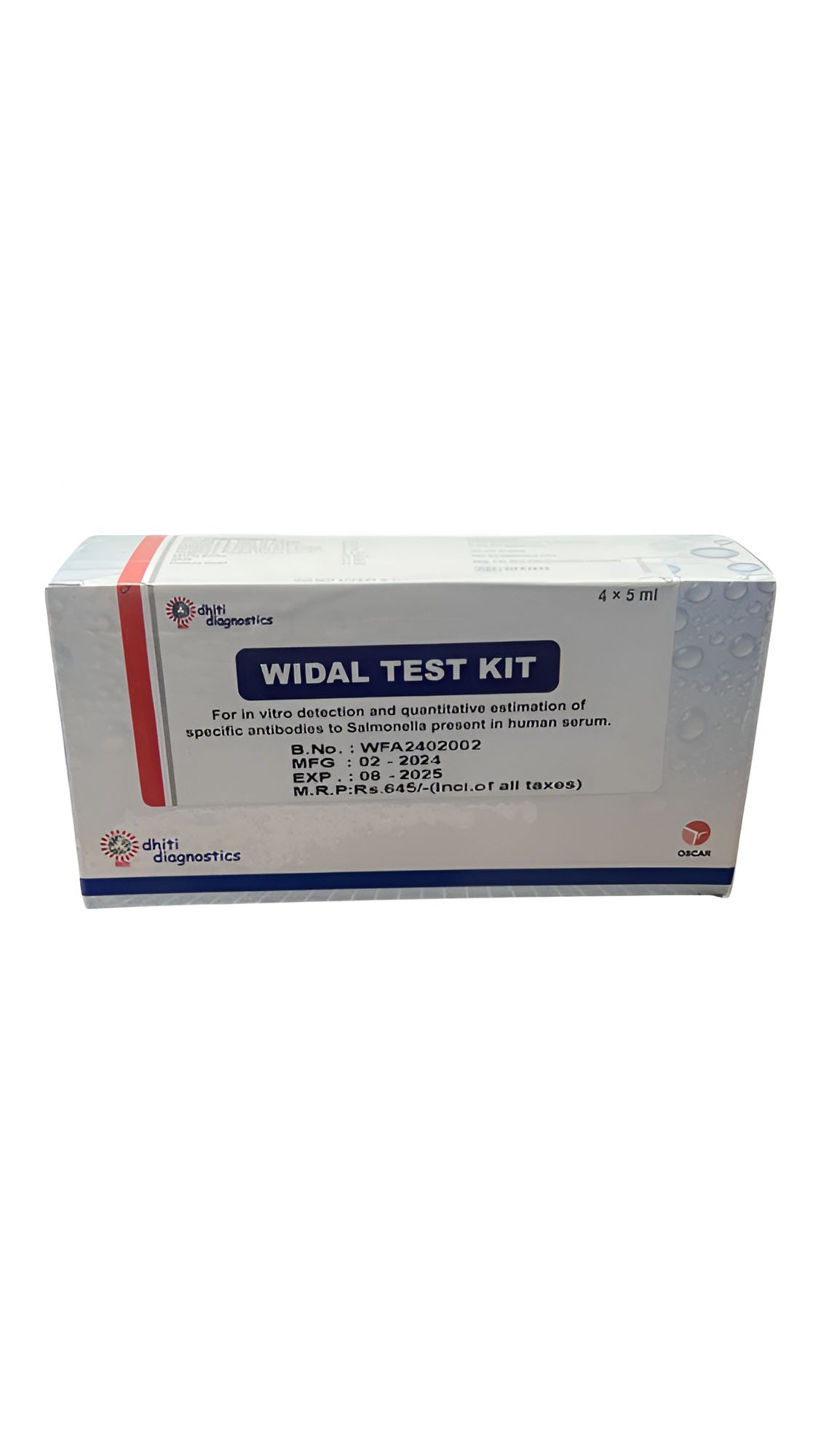 5 x  Oscar Widal Test Kit - 2 x 5ml