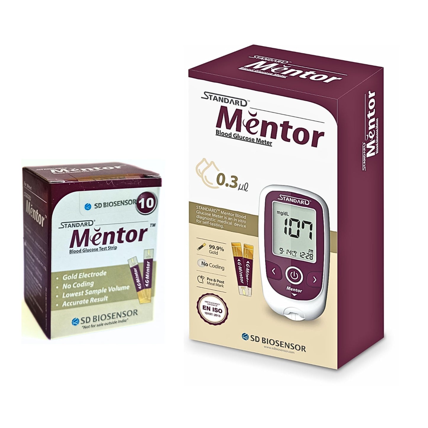 2 x  SD Biosensor Standard Mentor Glucometer Strip - Pack of 10 Strips
