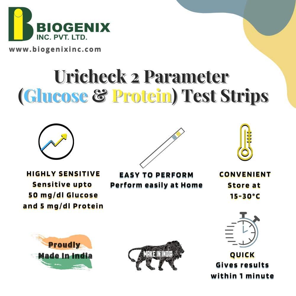 6 x  Biogenix Urine Strip - 2 Parameters 100 Test (BIU-001)