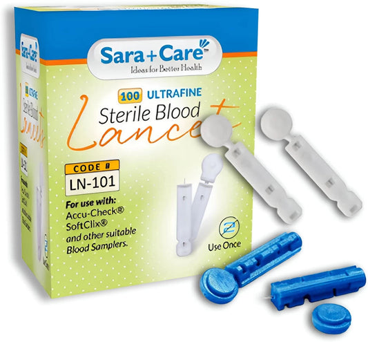 6 x  Sara Care Ultrafine Sterile Blood Lancet - Pack of 100 Pieces (LN-101)