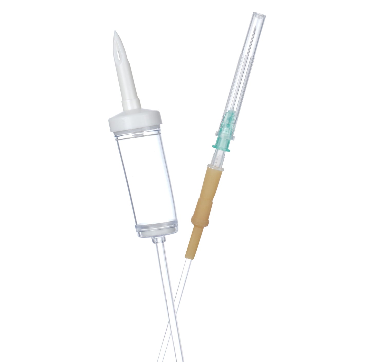 White Plus I.V. Set Nonvented With Latex Tube - Readyset-Iv Eco Pack of 50