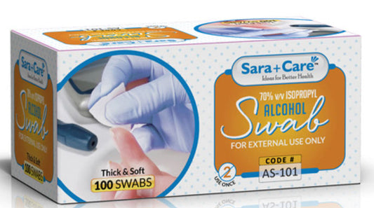 5 x  Sara Care Alcohol Swab - Pack of 100
