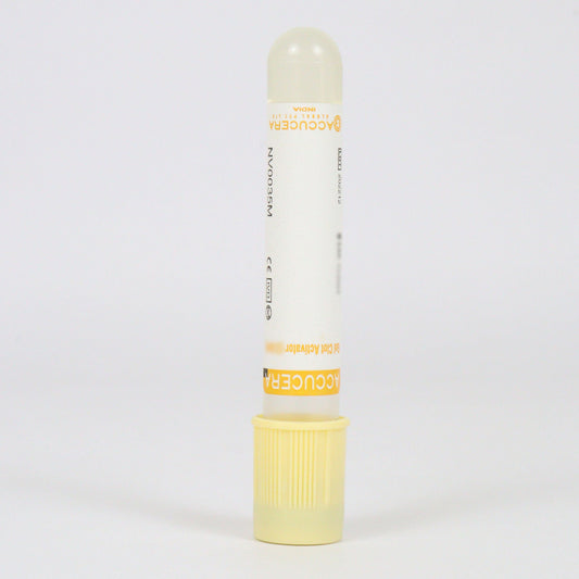 Accucera Gel and Clot Activator Blood Collection Tube - Non Vacuum 3.5ml Pack of 100 Tubes