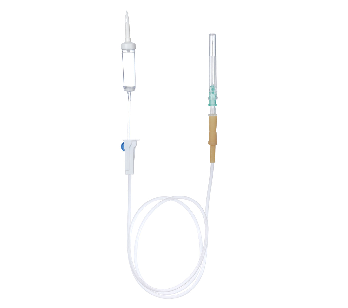 White Plus I.V. Set Nonvented With Latex Tube - Readyset-Iv Eco Pack of 50