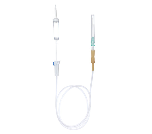 White Plus I.V. Set Nonvented With Latex Tube - Readyset-Iv Eco Pack of 50