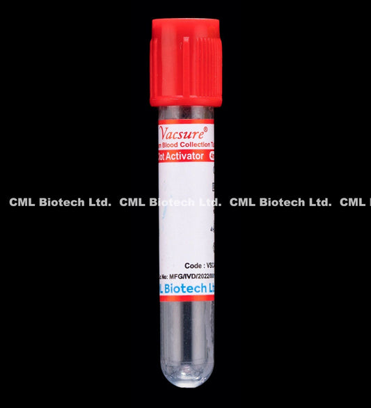 Vacsure Clot Activator Vacuum Blood Collection Tube - 4ml Pack of 100 Tubes