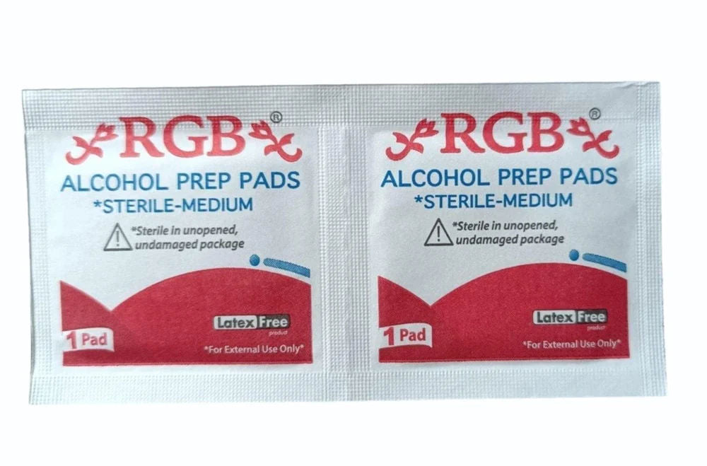 5 x  RGB Alchohol Prep Pads Sterile Medium - Pack of 100 Pieces