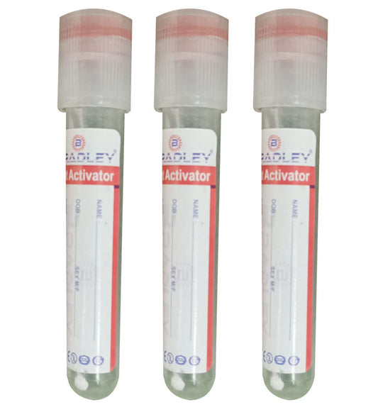 Bradley Clot Activator Plain Tube Non Vacuum Blood Collection Tube - 4ml Pack of 100 Pieces (BL-7003)